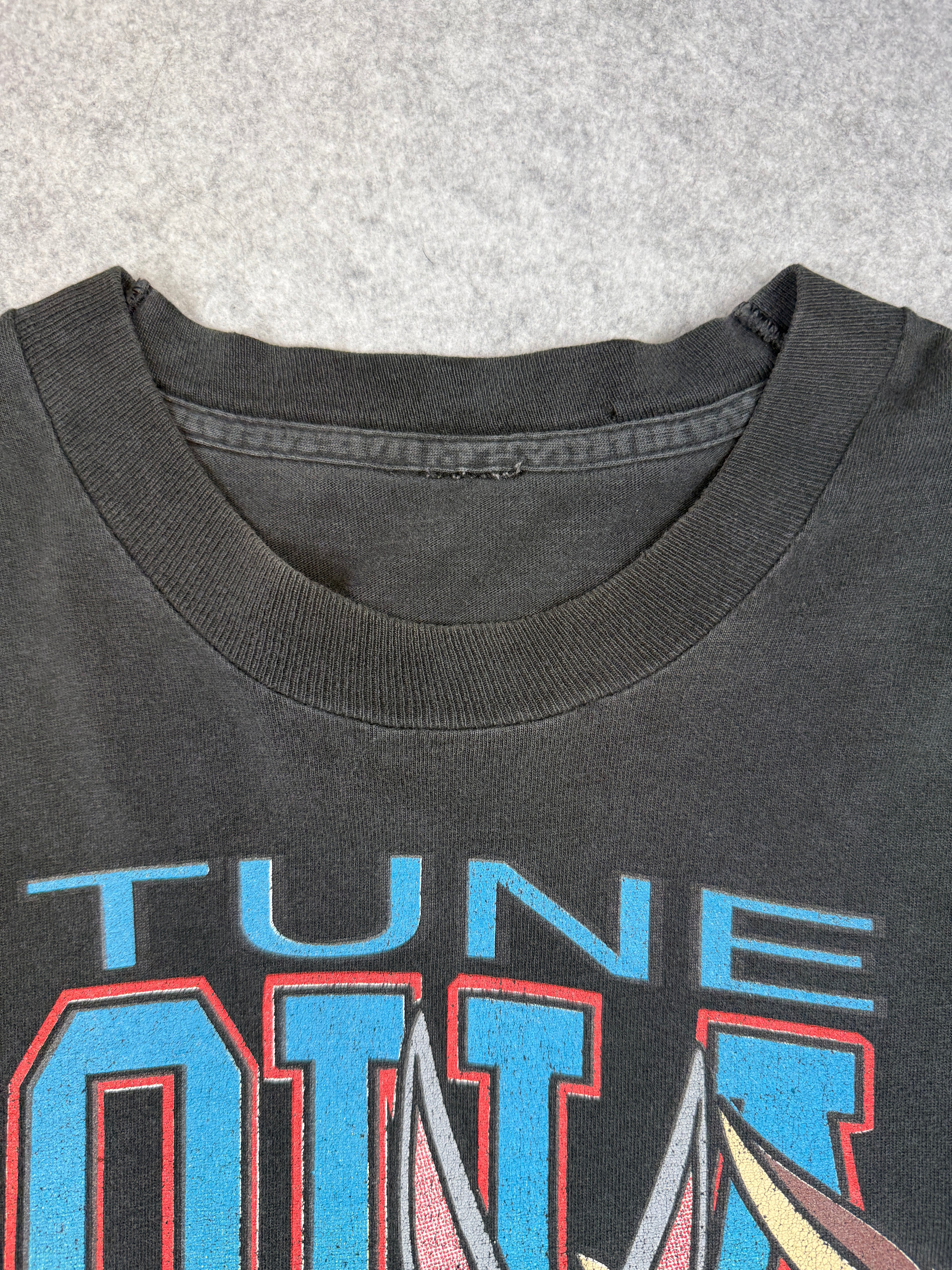 Vintage 90's Space Jam Tune Squad Sleeve Spell Out L/S Tee Black