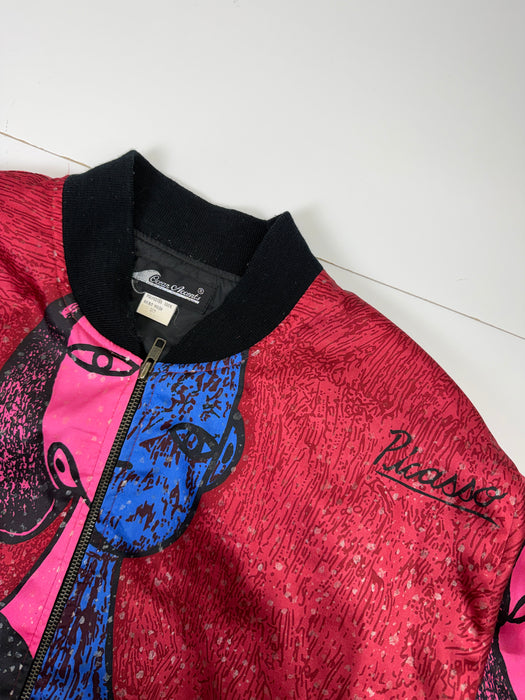 Vintage Picasso Art Print Satin Bomber Jacket | Vitnage Clothing Store Canada