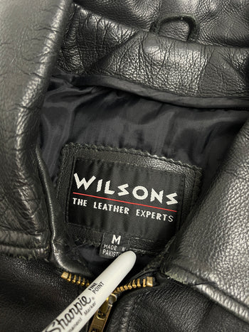 (M) Vintage Wilsons Leather Zip-Up Jacket Black