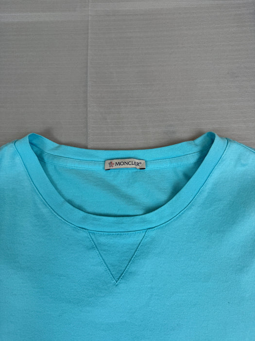 Moncler Multi Logo Tee Light Blue (USED) | Vitnage Clothing Store Canada
