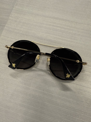 Gucci GG0061S Round Metal Sunglasses