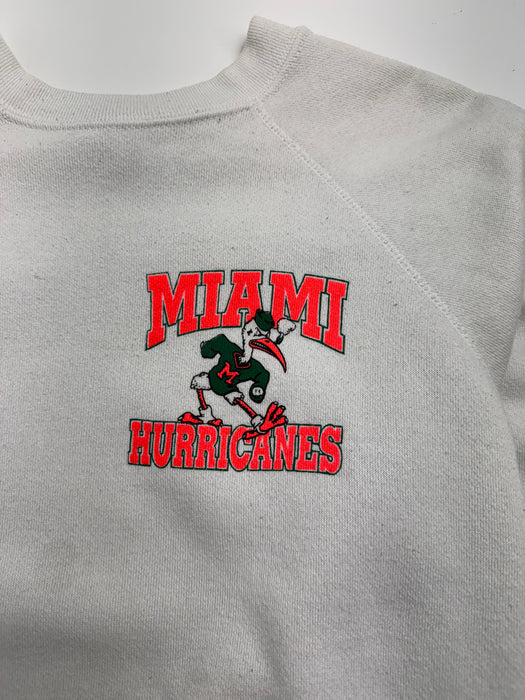 Vintage 90s Miami Hurricanes Sweatshirt White | Vitnage Clothing Store Canada