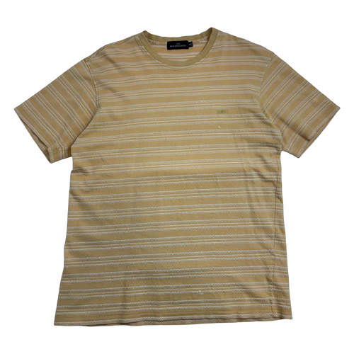 Vintage Balenciaga BB Striped Cotton Tee Yellow | Vintage Clothing Store Canada