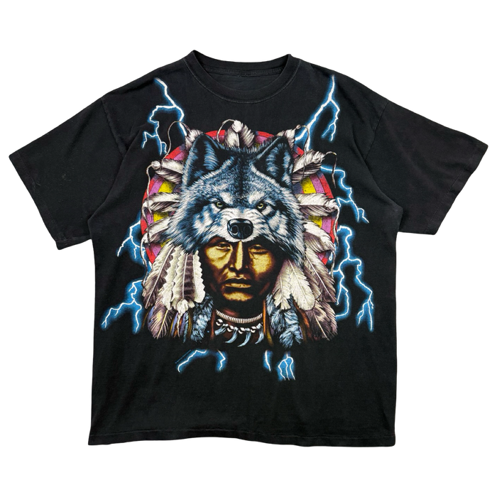 Vintage American Thunder Wolf Chief Tee Black | Vitnage Clothing Store Canada