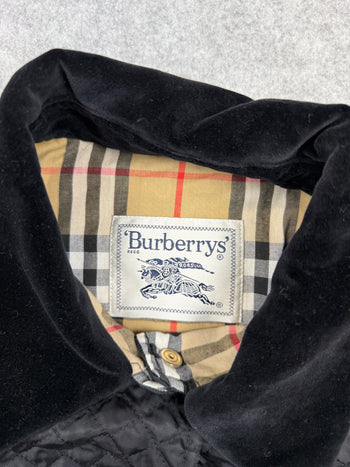 Women’s Vintage Burberry Quilted Suede Collar Jacket Black (USED)