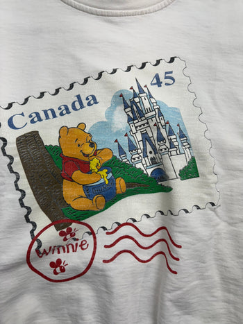 (XS) Vintage Winnie The Pooh Canada Stamp Sweatshirt White