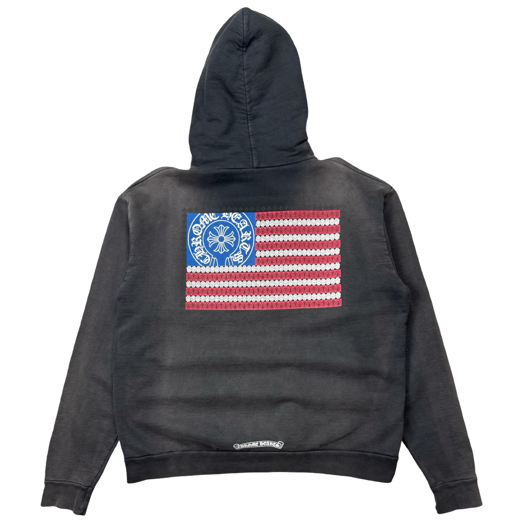 Faded Chrome Hearts USA Flag Hoodie
