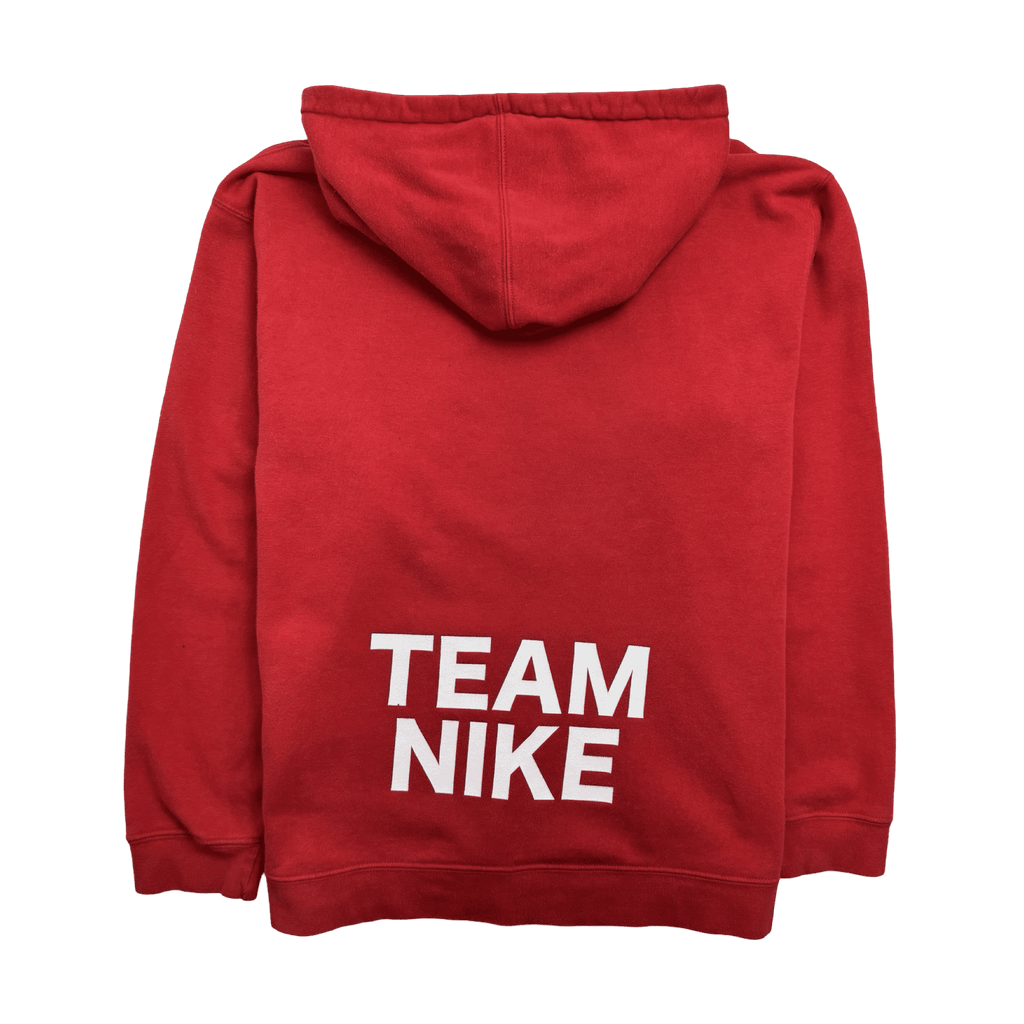 (M) Vintage 2000s Nike Big Swoosh Hoodie Red