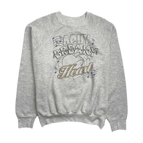 (M) Vintage 90s Achy Breaky Heart Sweatshirt Grey | Vintage Clothing Store Canada