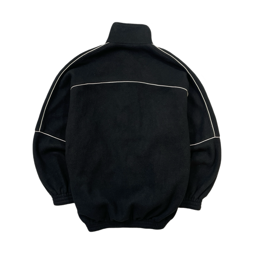 Balenciaga Logo Embroidered Polar Fleece Track Jacket Black (USED) | Vintage Clothing Store Canada