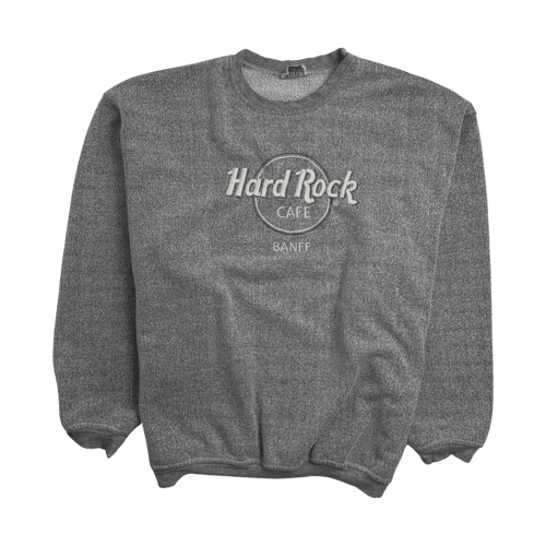 (L) Vintage 90s Hard Rock Cafe Banff Sweatshirt Grey | Vintage Clothing Store Canada