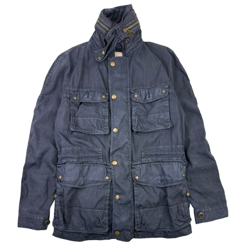 Vintage Burberry Multi Pocket Jacket Navy | Vintage Clothing Store Canada