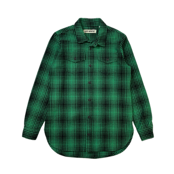 Off-White Diagonal Plaid Flannel Green (USED)