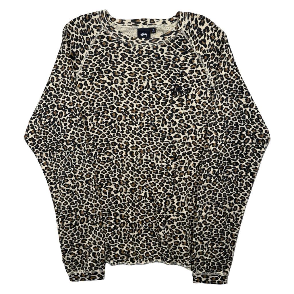 Stussy Thermal Leopard Print L/S Tee (USED)