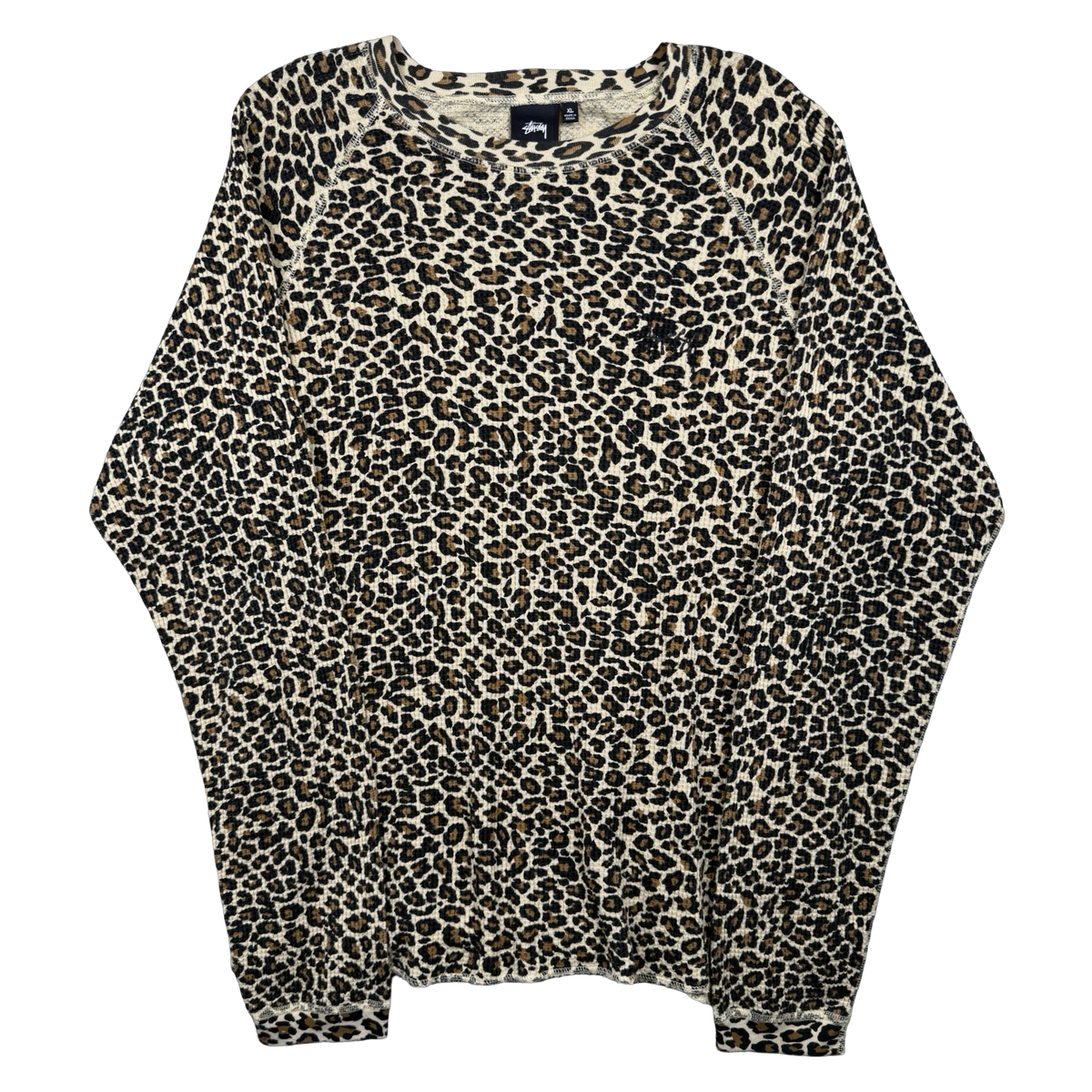 Stussy Thermal Leopard Print L/S Tee (USED)