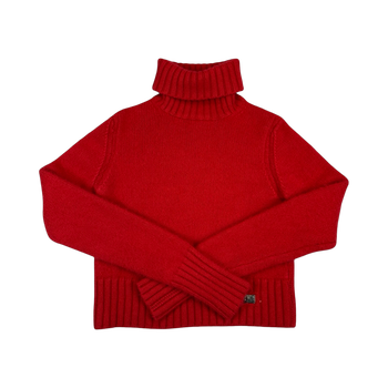 Women’s Burberry Cashmere Mock Neck Knit Red
