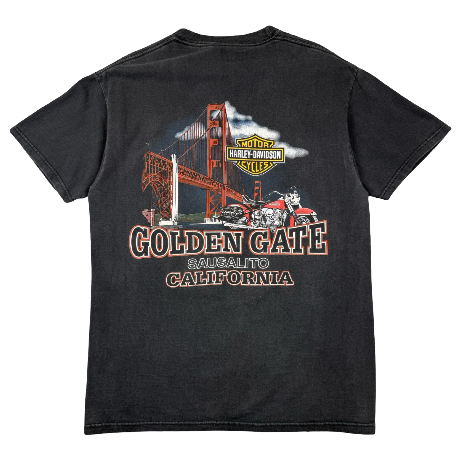 Vintage Harley Davidson Golden Gate Bridge Tee Black