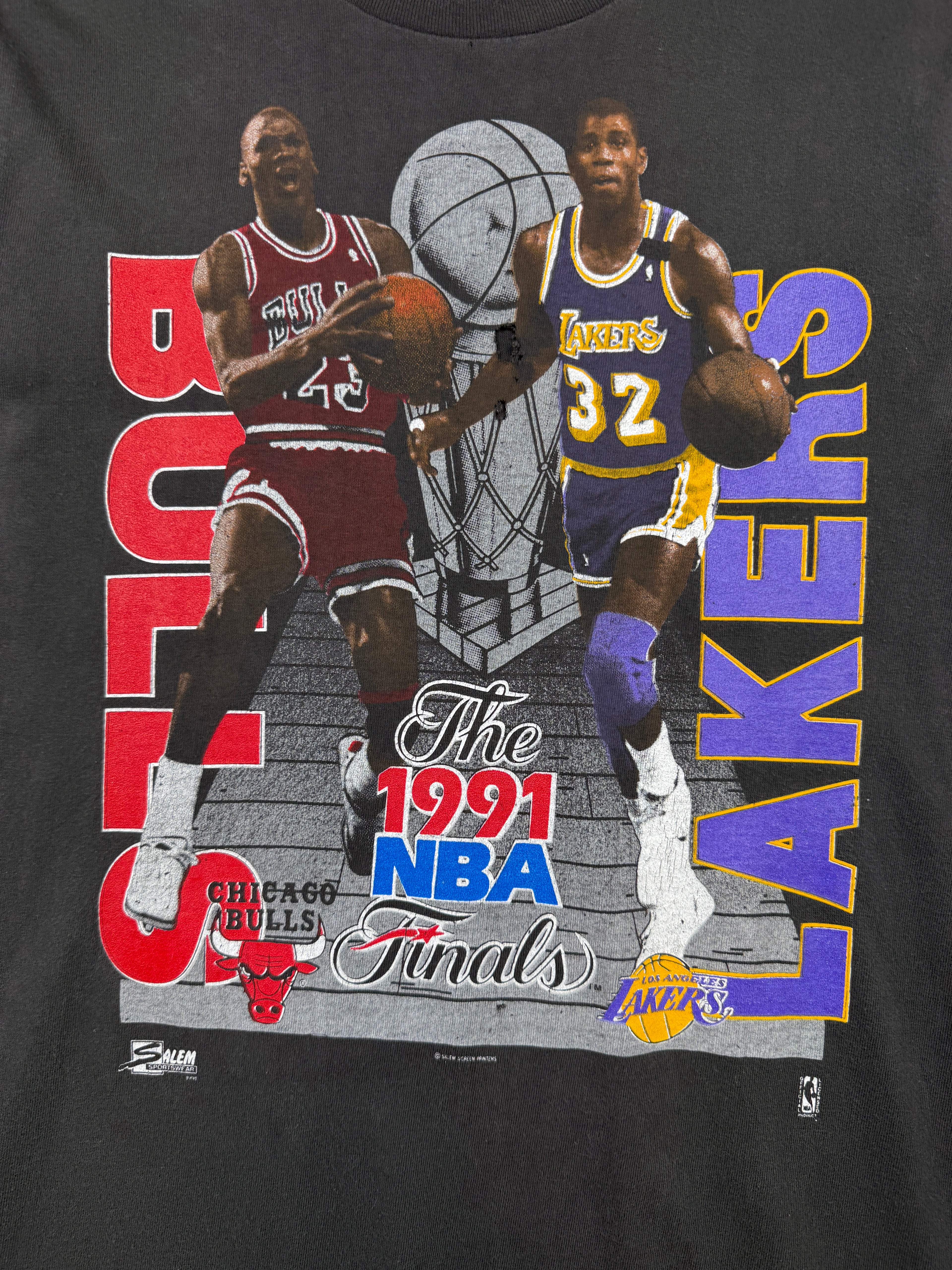 Vintage 1991 NBA Finals Bulls vs Lakers Tee Black