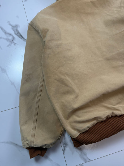 Vintage Carhartt Hooded Work Jacket Beige | Vitnage Clothing Store Canada