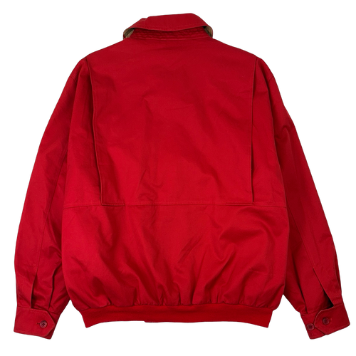 Vintage Burberry Check Lining Canvas Bomber Jacket Red | Vintage Clothing Store Canada