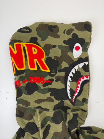 BAPE 1st Camo Ponr Shark Half Zip Up Hoodie Green (USED)