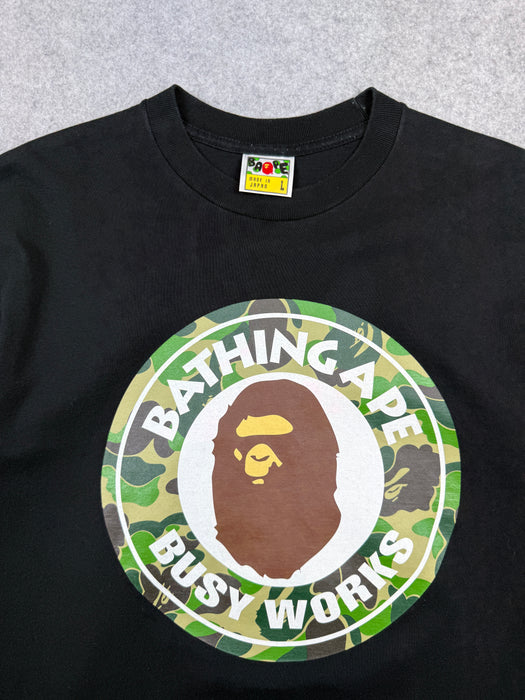 BAPE 1st Camo Busy Works Tee Black/Green (USED) | Vitnage Clothing Store Canada