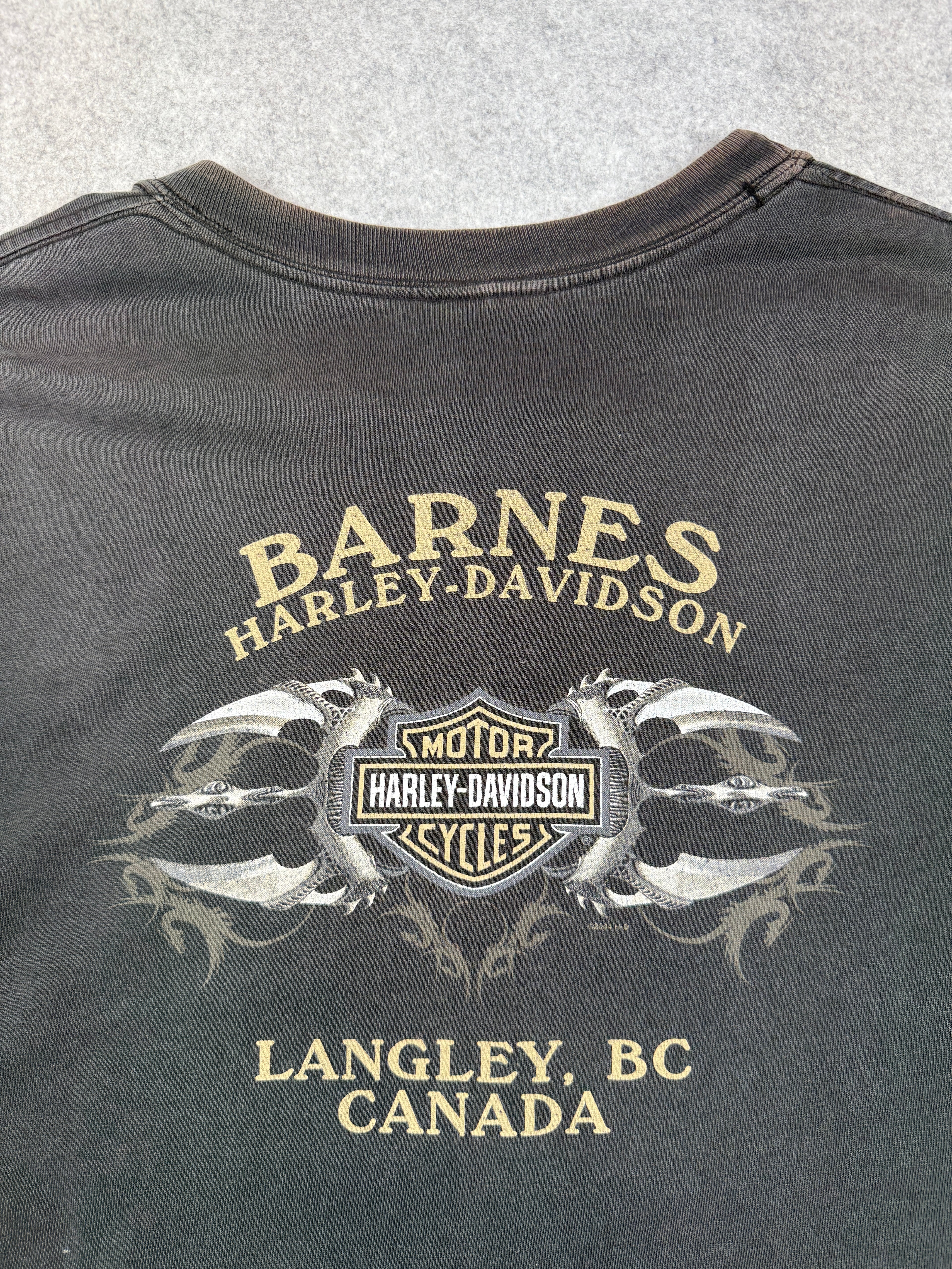 Vintage Harley Davidson Barnes Flame Tee Black