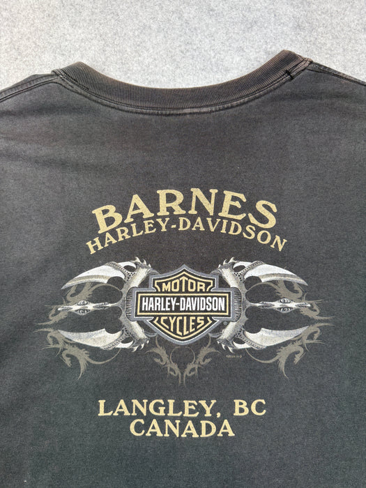 Vintage Harley Davidson Barnes Flame Tee Black | Vitnage Clothing Store Canada