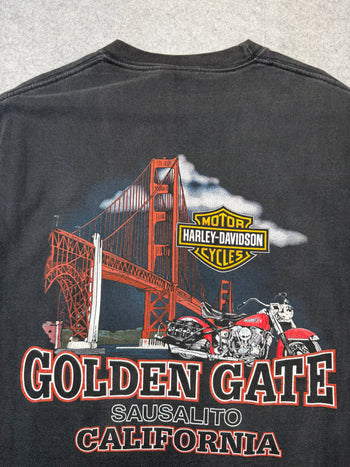 Vintage Harley Davidson Golden Gate Bridge Tee Black