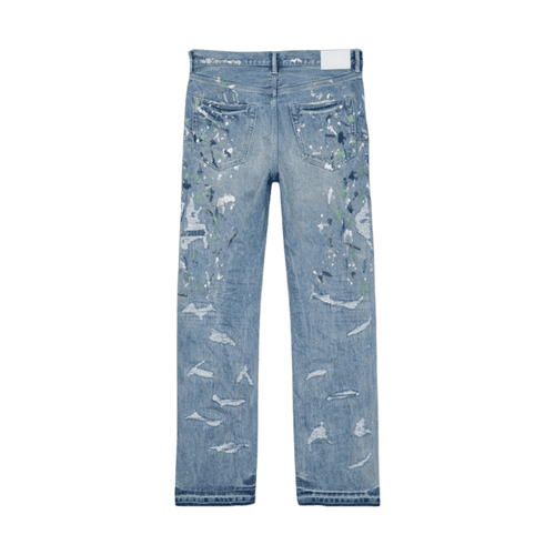 Purple Brand P011 Straight Leg Distressed Paint Splatter Denim Jeans | Vintage Clothing Store Canada