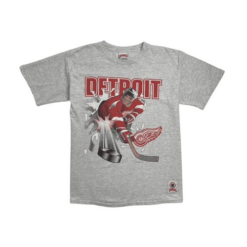 (XL) Vintage 90s NHL Detroit Red Wings Tee Light Grey | Vintage Clothing Store Canada