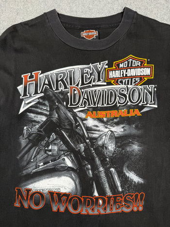 Vintage Harley Davidson No Worries Tee Black