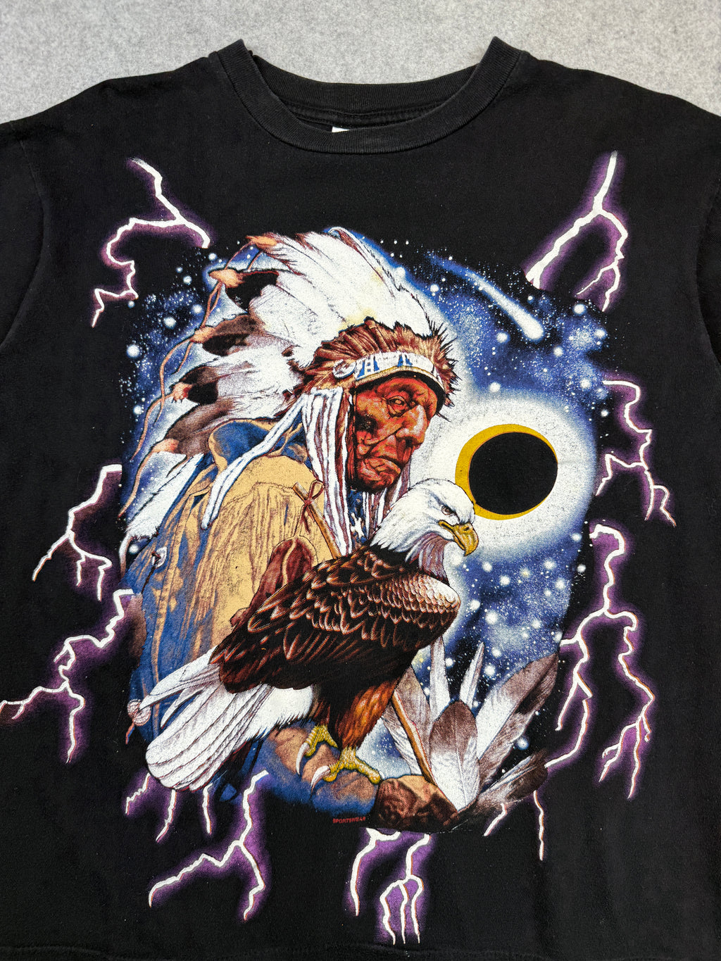 Vintage American Thunder Lightning Chief Tee Black