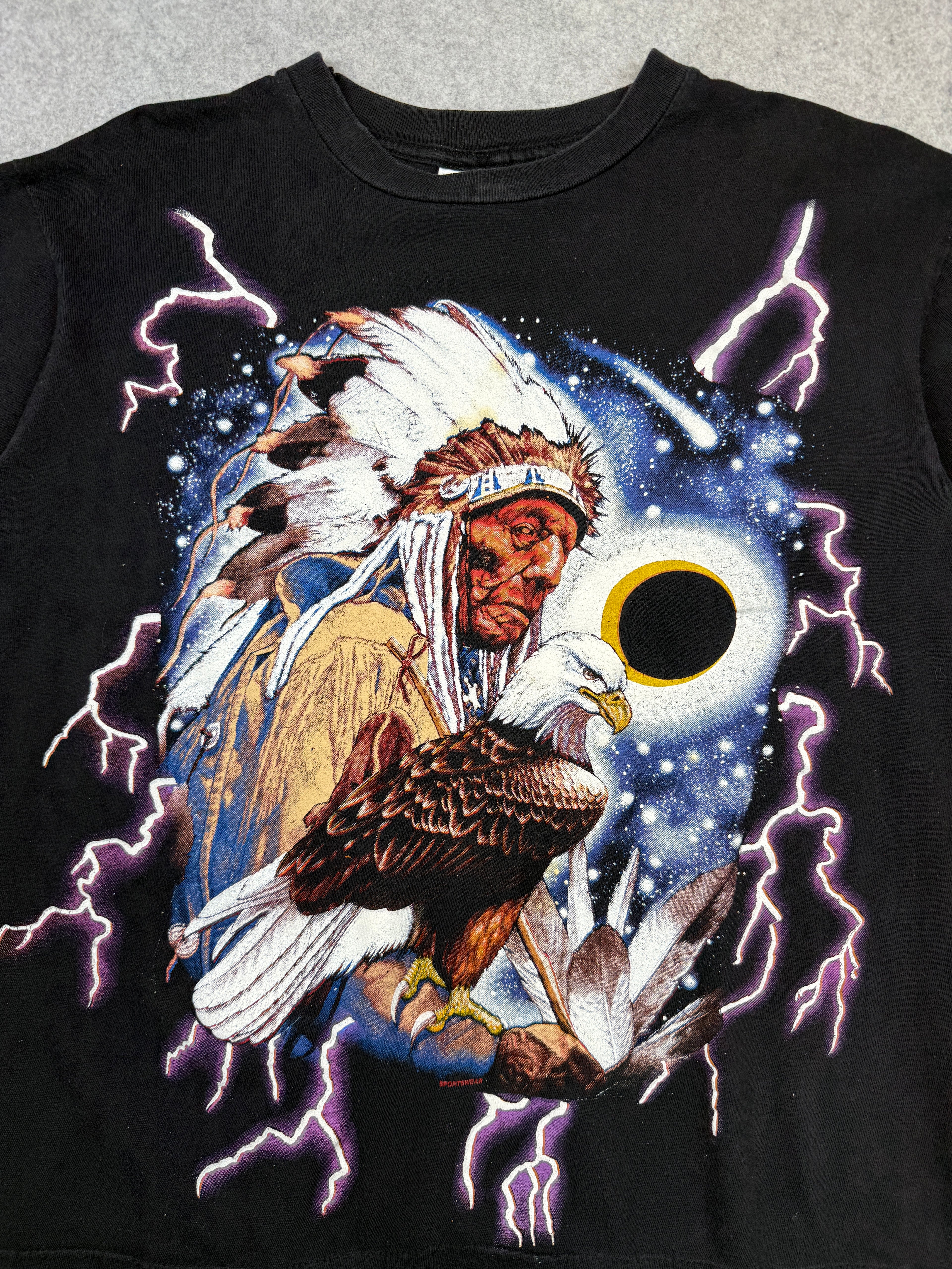 Vintage American Thunder Lightning Chief Tee Black