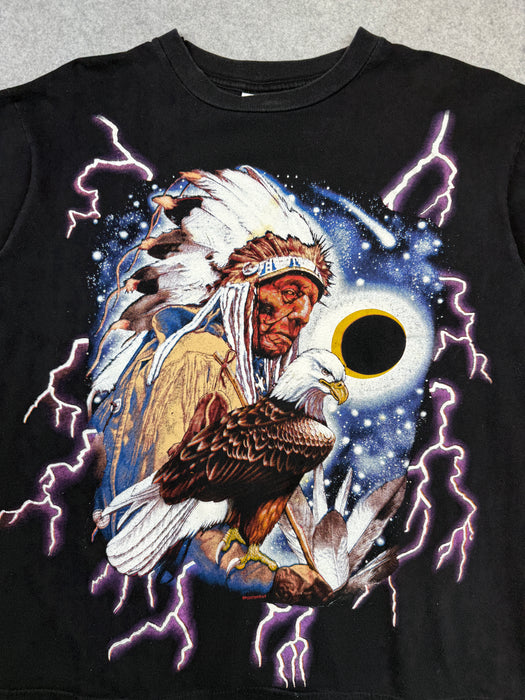 Vintage American Thunder Lightning Chief Tee Black | Vitnage Clothing Store Canada
