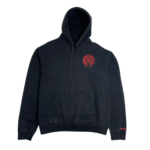 Chrome Hearts Website Exclusive Horse Shoe Hoodie Black/Red (USED) | Vintage Clothing Store Canada