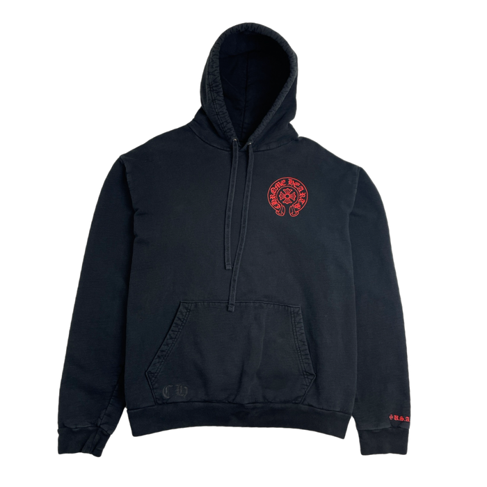 Chrome Hearts Website Exclusive Horse Shoe Hoodie Black/Red (USED) | Vitnage Clothing Store Canada