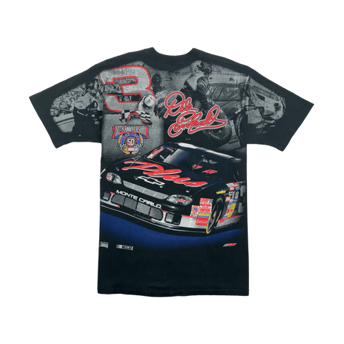 (L) Vintage '98 Dale Earnhardt AOP Nascar Racing Tee Black | Vintage Clothing Store Canada