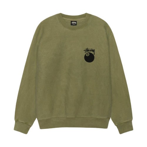 Stussy 8 Ball Pigment Dyed Sweatshirt Olive | Vintage Clothing Store Canada