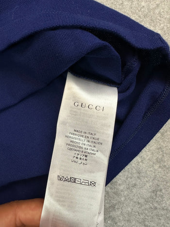 Women's Gucci Bee Polo Tee Navy
