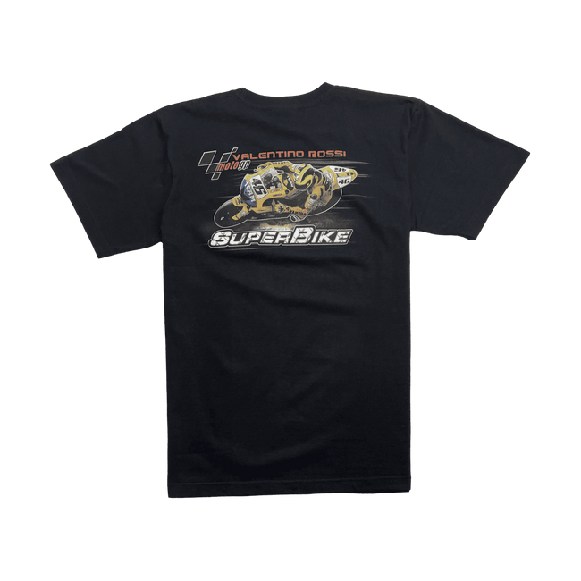 Vintage Yamaha Super Bike Valentino Rossi Moto GP Tee Black