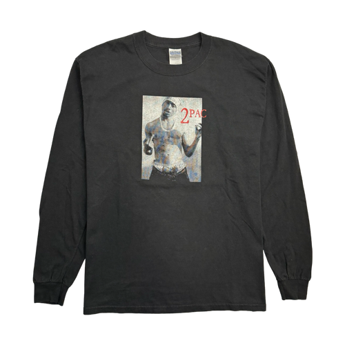 (L) Vintage Y2K 2Pac Photo L/S Tee Black | Vintage Clothing Store Canada