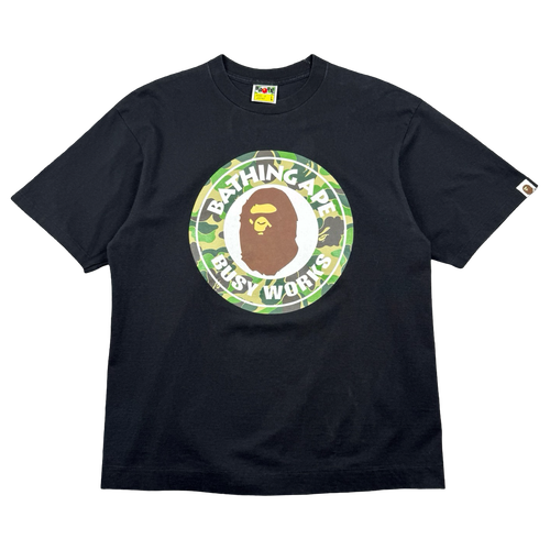BAPE 1st Camo Busy Works Tee Black/Green (USED) | Vintage Clothing Store Canada