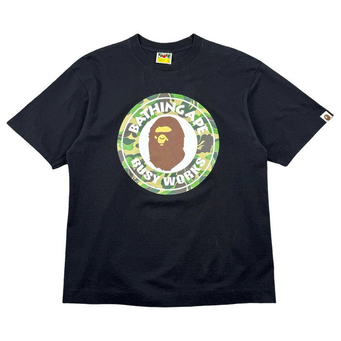BAPE 1st Camo Busy Works Tee Black/Green (USED) | Vitnage Clothing Store Canada