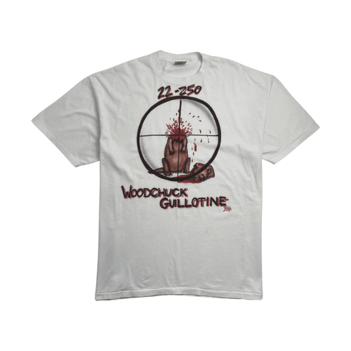 (XXL) Vintage 90s Woodchuck Guillotine Airbrush Tee White | Vintage Clothing Store Canada