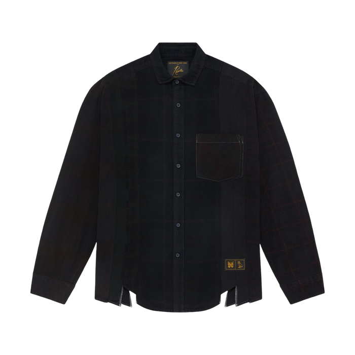 OVO Needles Plaid Flannel Shirt Black | Vitnage Clothing Store Canada