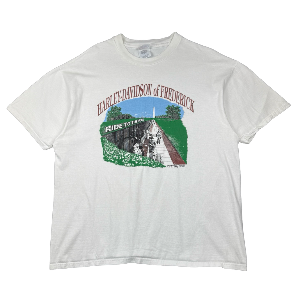 Vintage Harley Davidson Ride To The Wall Tee White
