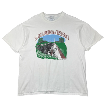 Vintage Harley Davidson Ride To The Wall Tee White