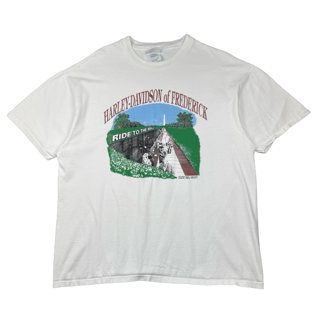 Vintage Harley Davidson Ride To The Wall Tee White