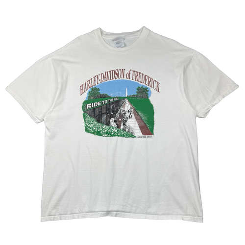 Vintage Harley Davidson Ride To The Wall Tee White | Vintage Clothing Store Canada